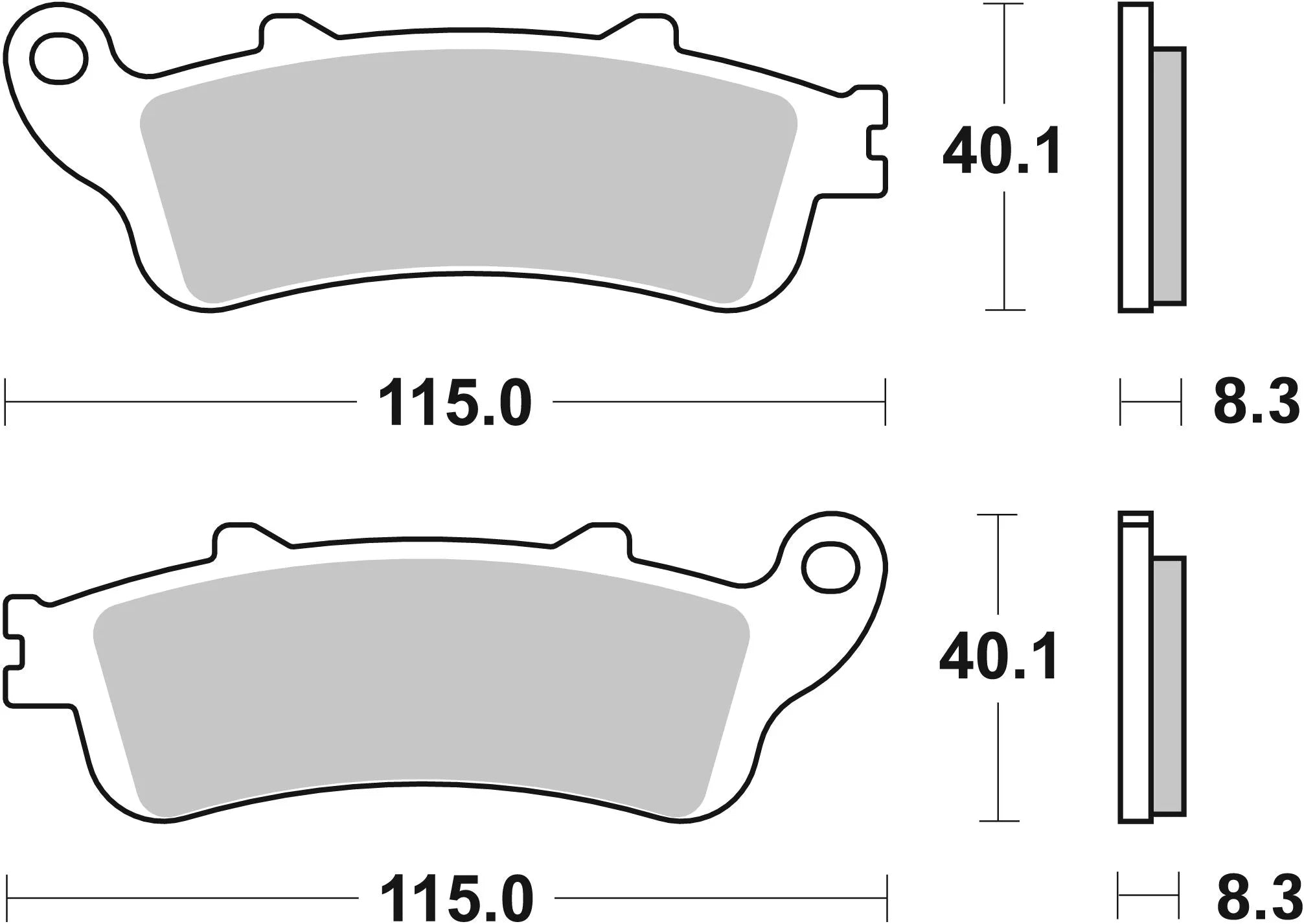 Sbs Hf Street Ceramic Organic Brake Pads - Front