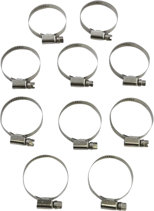 Parts Unlimited Embossed Stainless Steel Hose Clamps 25-40mm 10