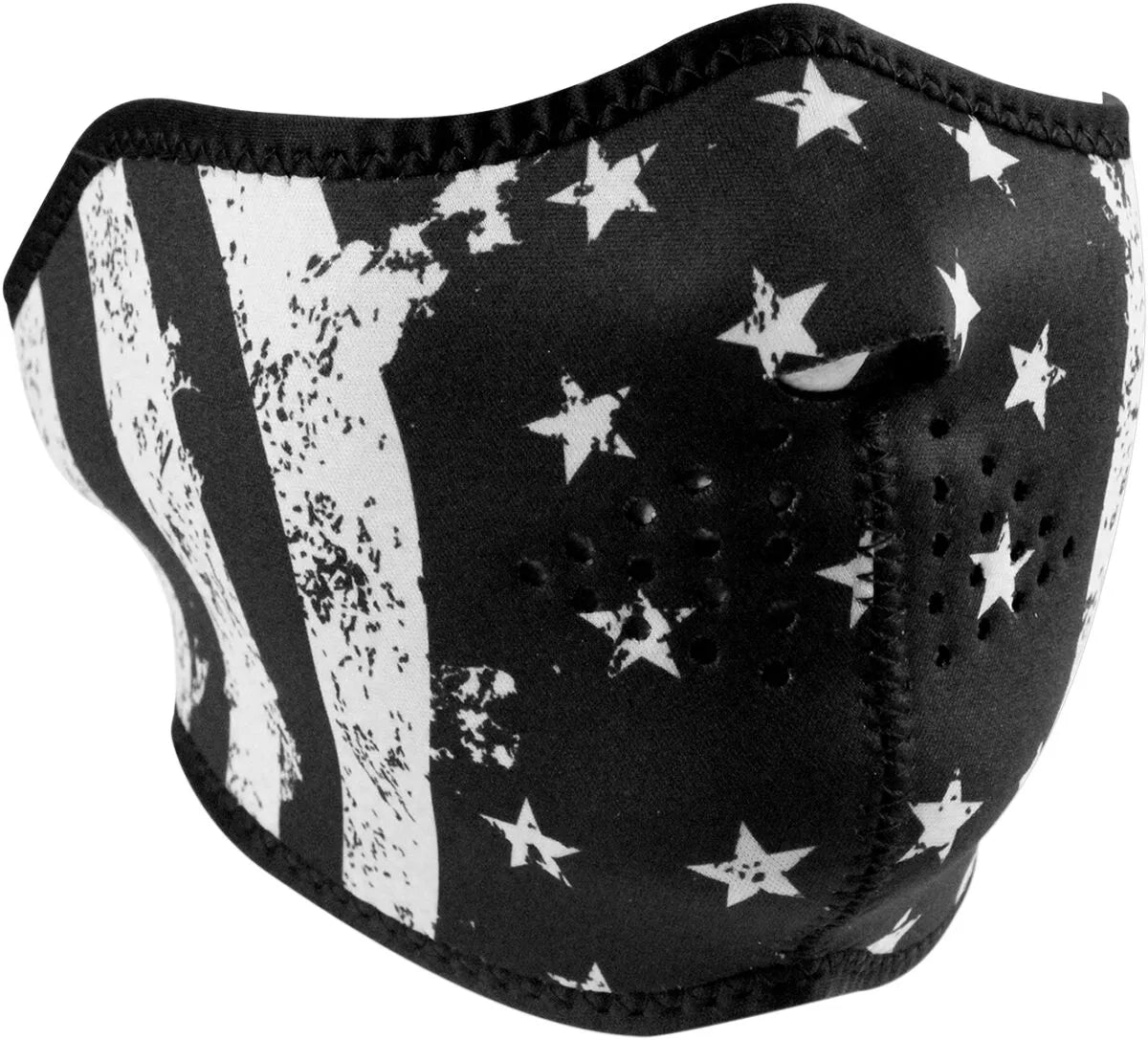 Zan Headgear Neoprene Half Mask Black/White Flag