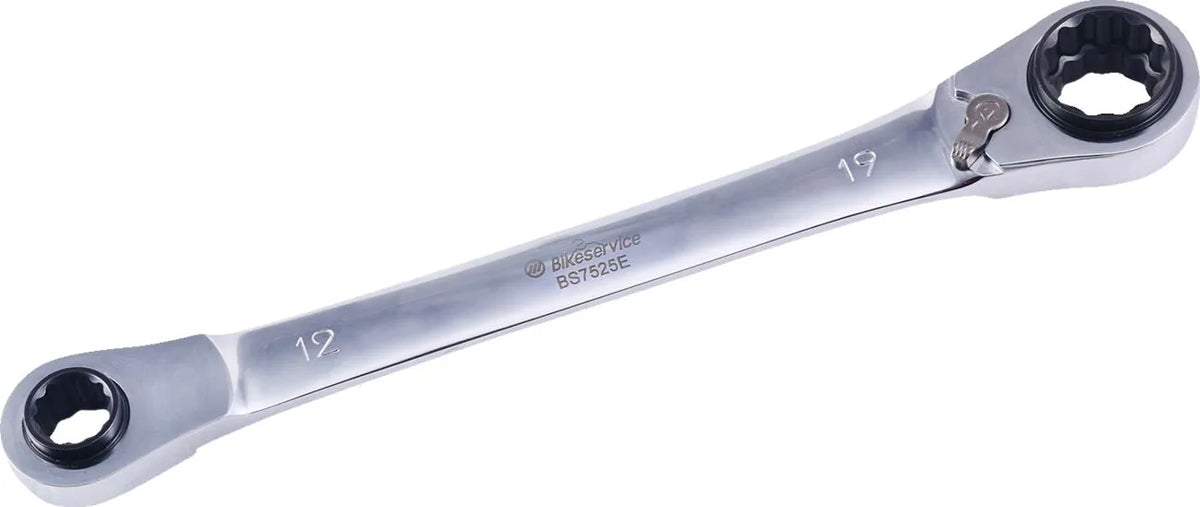 Bikeservice 4-in-1 Reversible Ratchet Wrench Silver