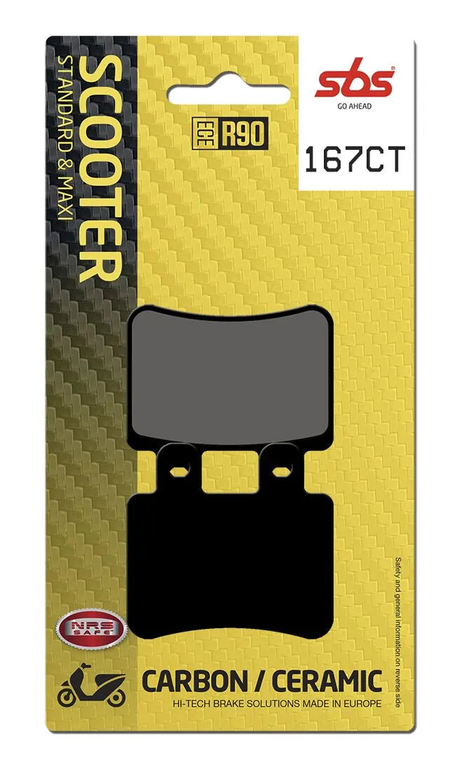 Sbs Ct Scooter Carbon Tech Organic Brake Pads Set - Front & Rear