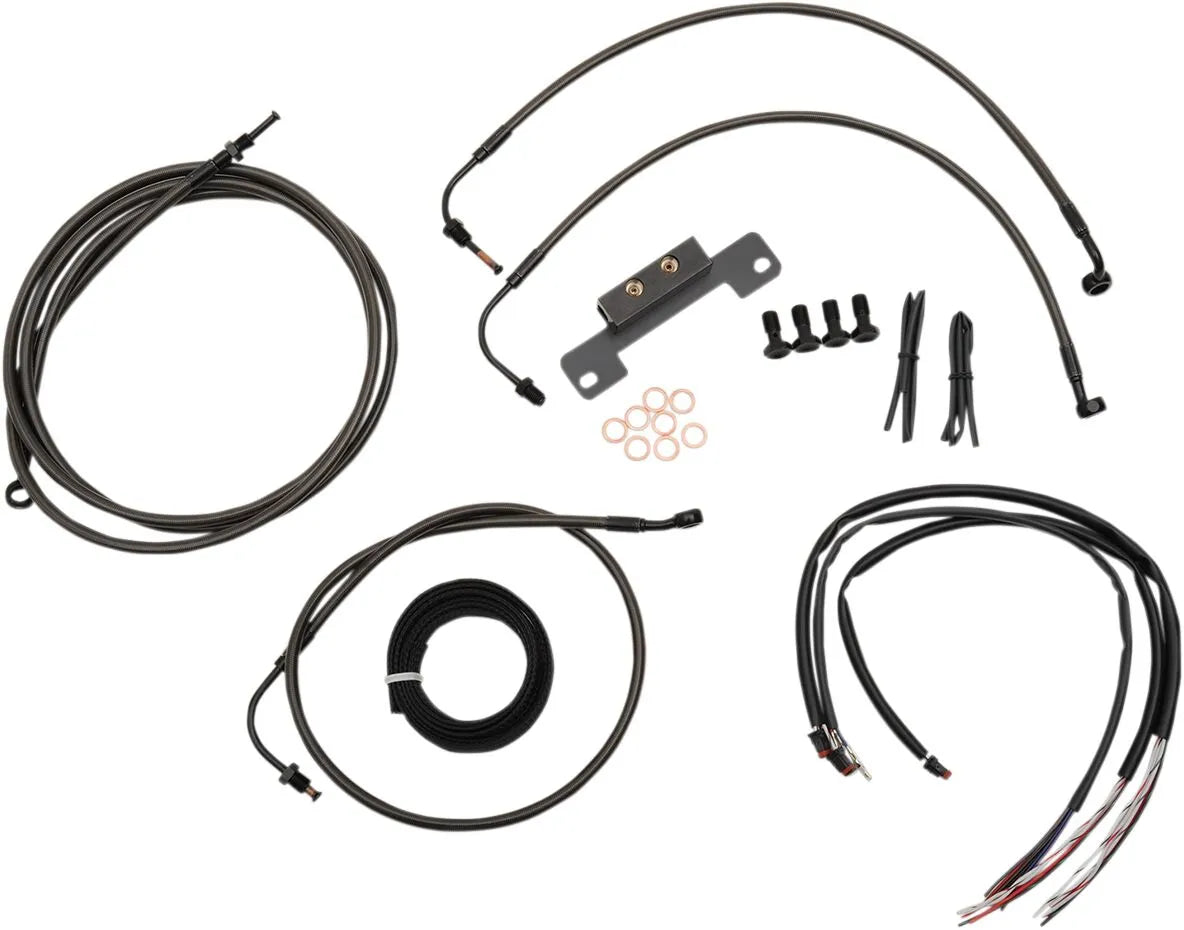 LA CHOPPERS Complete Midnight Braided Handlebar Cable Kit