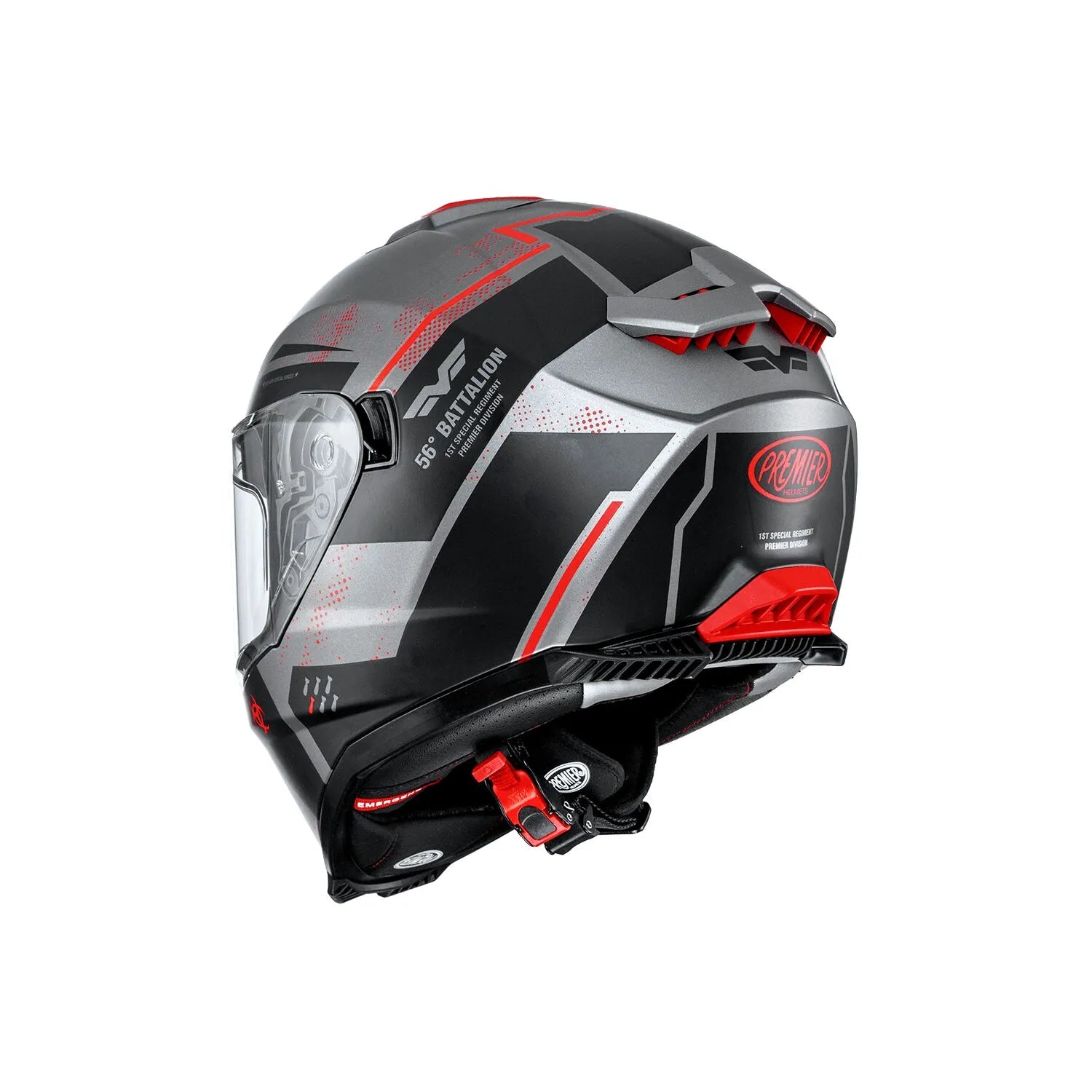 Premier Helmets Typhoon Ba Full Face Helmet - Gray/red/black