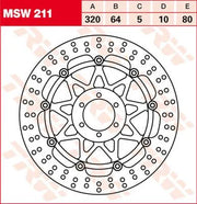 Trw Round Floating Brake Rotor For Motorcycle - Front
