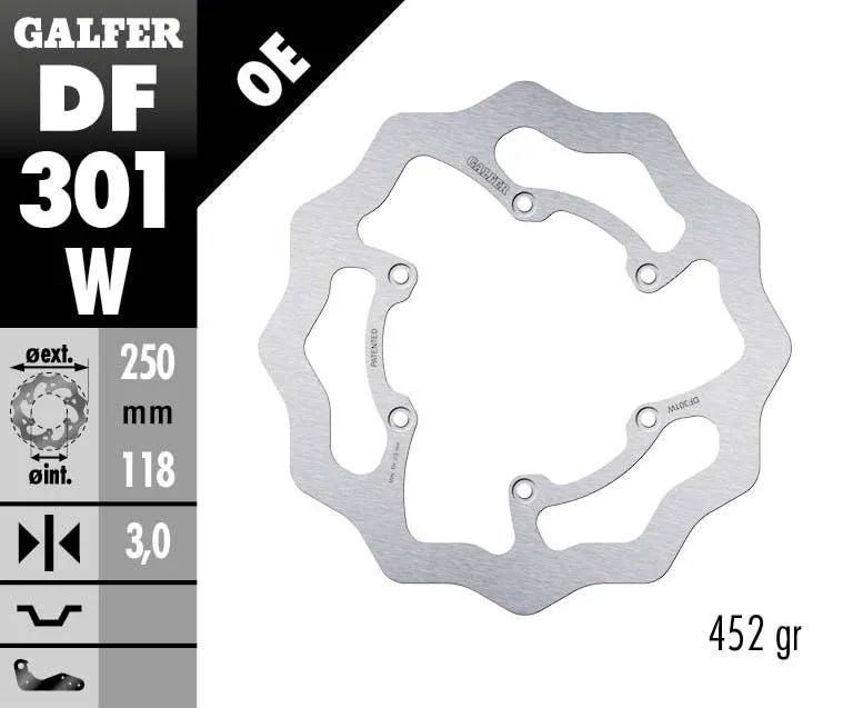 Galfer Wave Brake Rotor For Motorcycles - Front