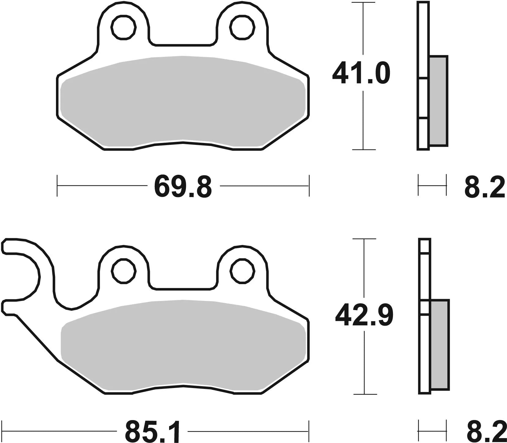 Sbs Ct Scooter Carbon Tech Organic Brake Pads Set - Front & Rear