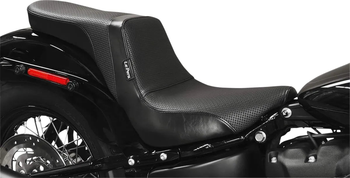 Le Pera Daytona 2-up Seat - Black Vinyl - For Harley Davidson