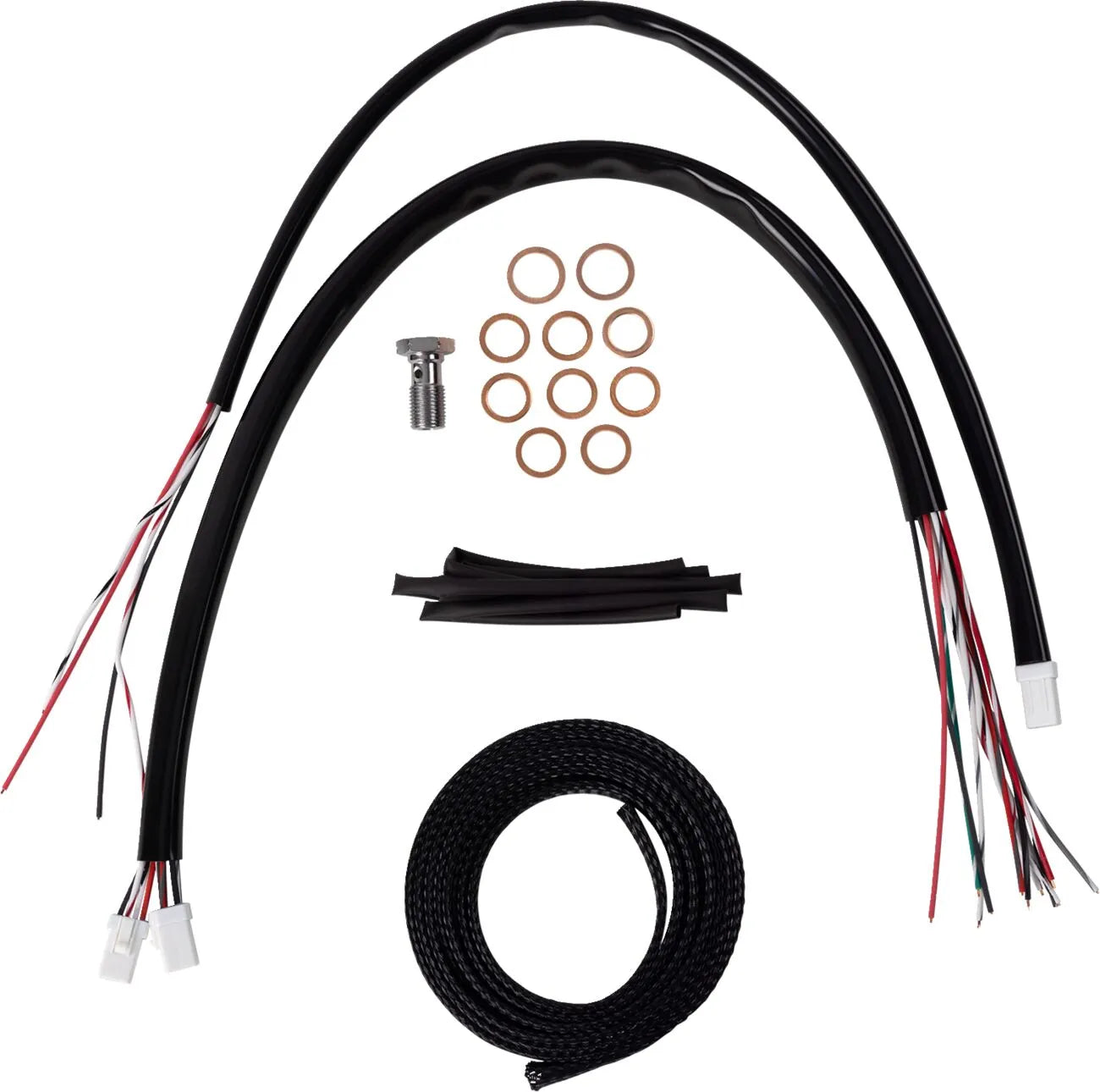 La Choppers Black Vinyl Braided Handlebar Cable Kit for 12-14"