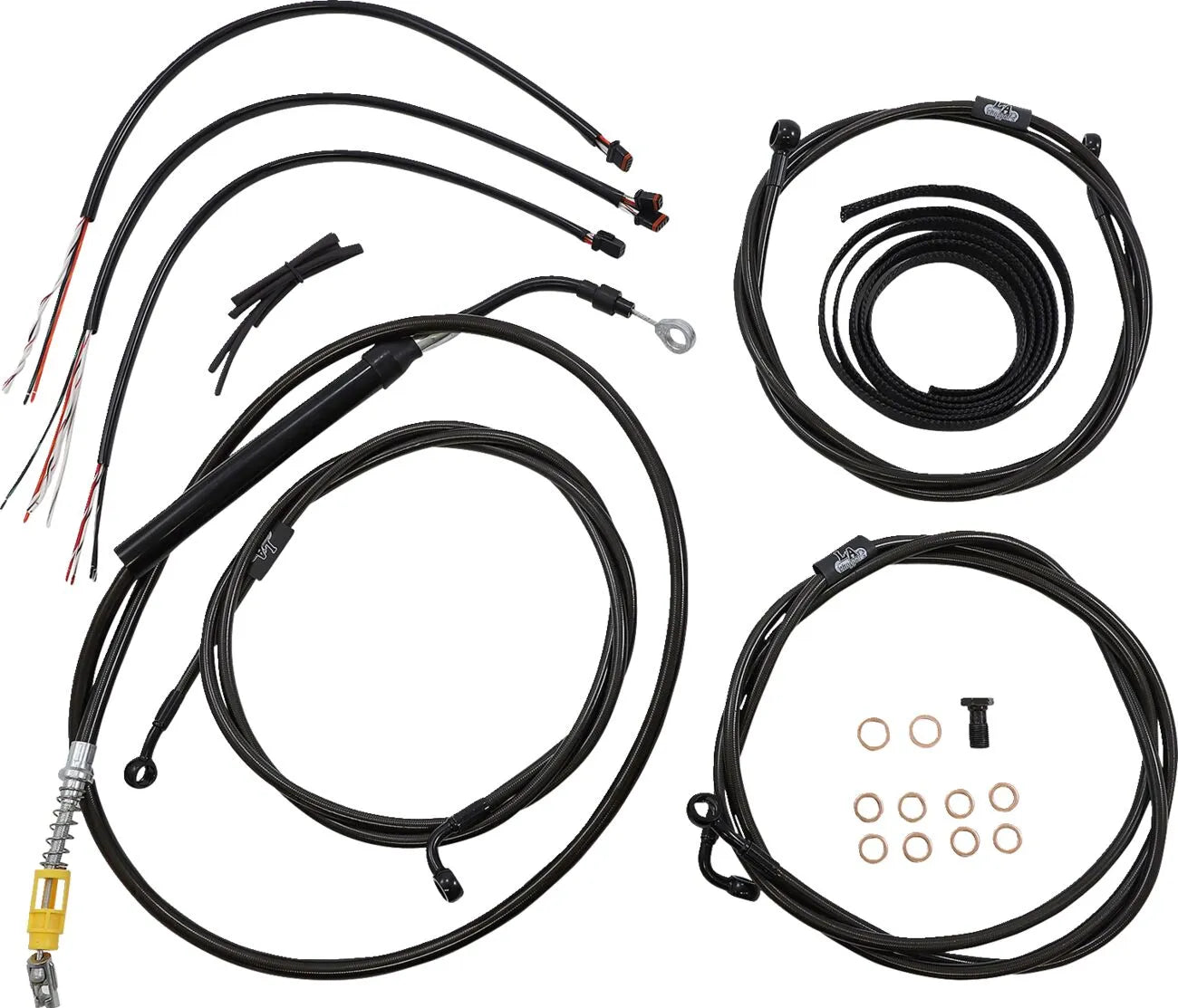La Choppers Midnight Handlebar Cable Kit for 15"-17" Bars