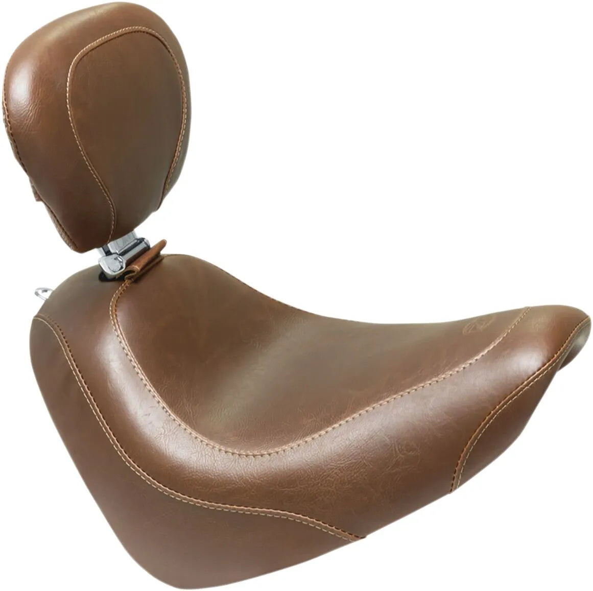 Mustang Wide Tripper Solo Seat - Brown - For Harley Davidson