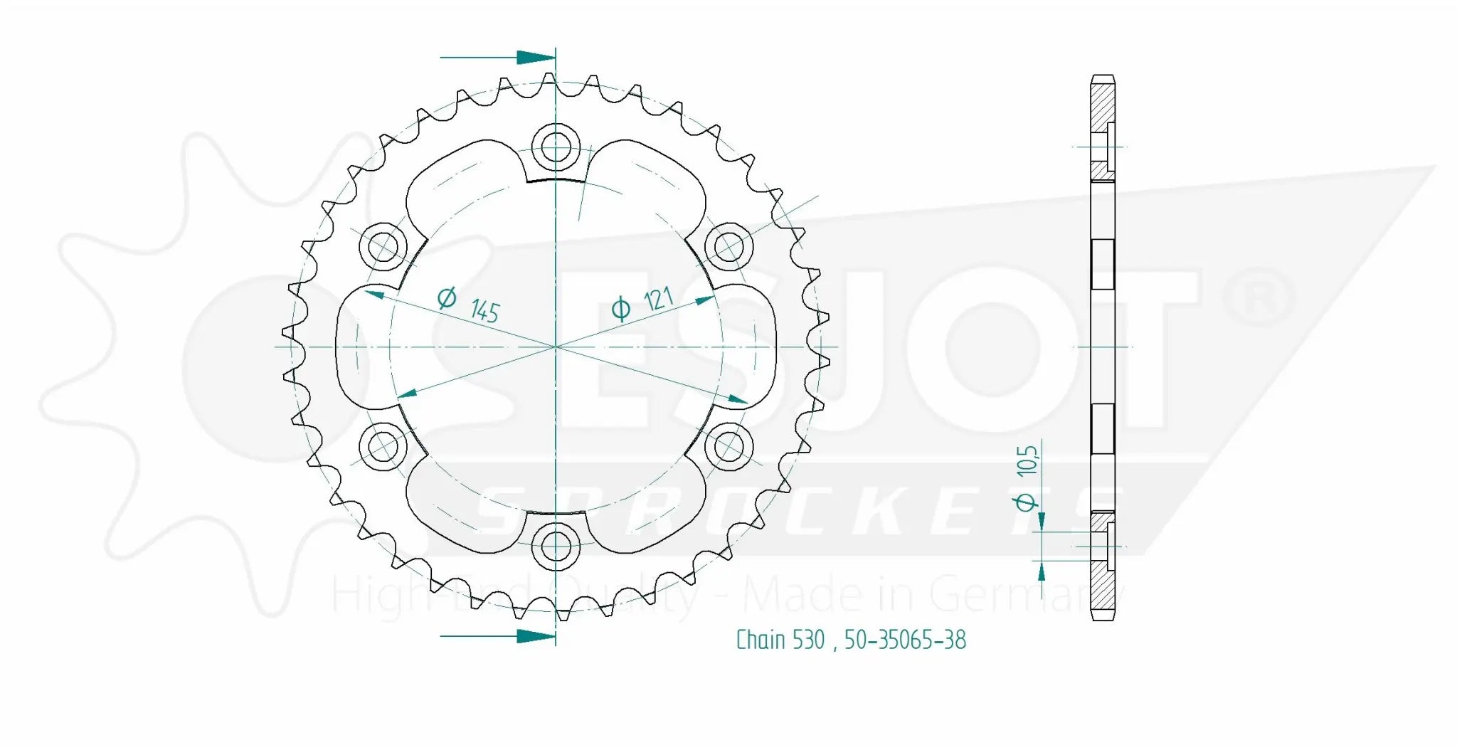 Esjot 530 Rear Sprocket - High-performance Steel