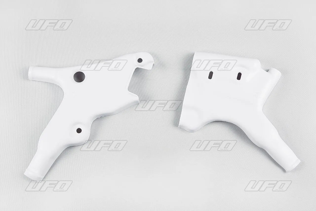 Ufo Frame Guards For Motorcycle Frames - White Plastic