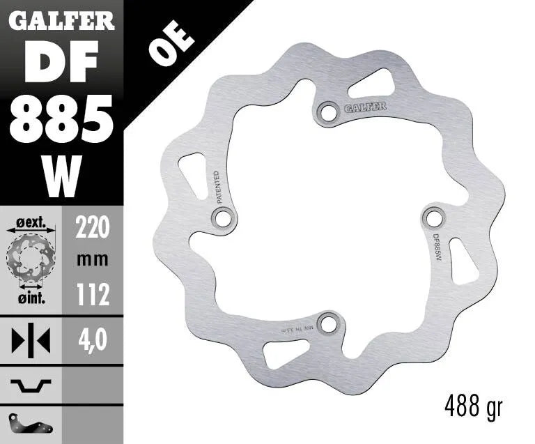 Galfer Wave Brake Rotor For Motorcycles - Rear