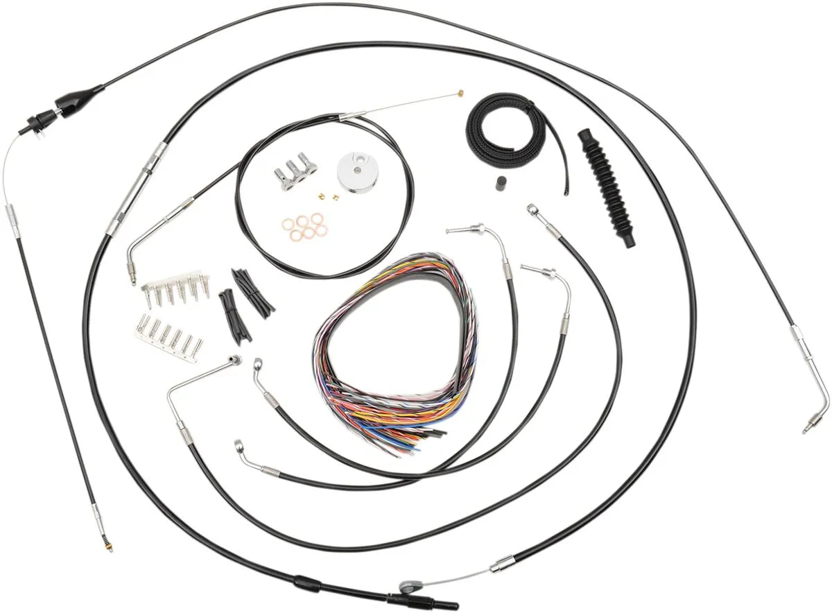 LA CHOPPERS Black Vinyl Braided Cable/Brake Line Kit for 18-20"