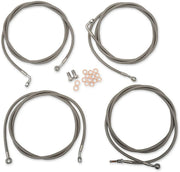 LA CHOPPERS Standard Braided Cable/Brake Kit for 15-17" Ape