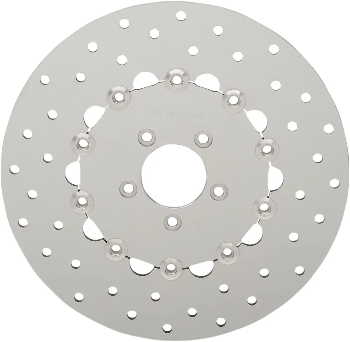 Drag Specialties Polished Stainless Steel Drilled Brake Rotor