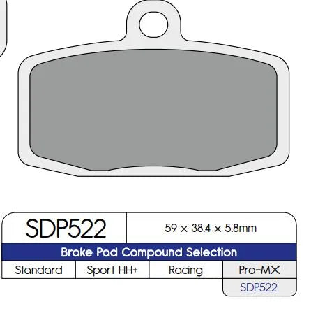 Dp Brakes Standard Sintered Metal Brake Pads - Front