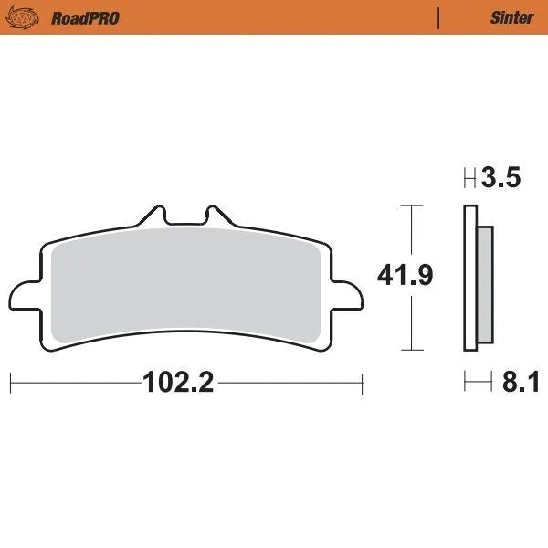 Moto-master Roadpro Sintered Brake Pad Front - Front