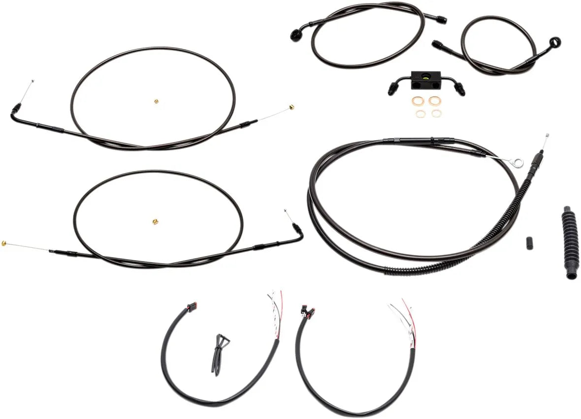 La Choppers Midnight Braided Handlebar Cable Kit for 12-14" Ape