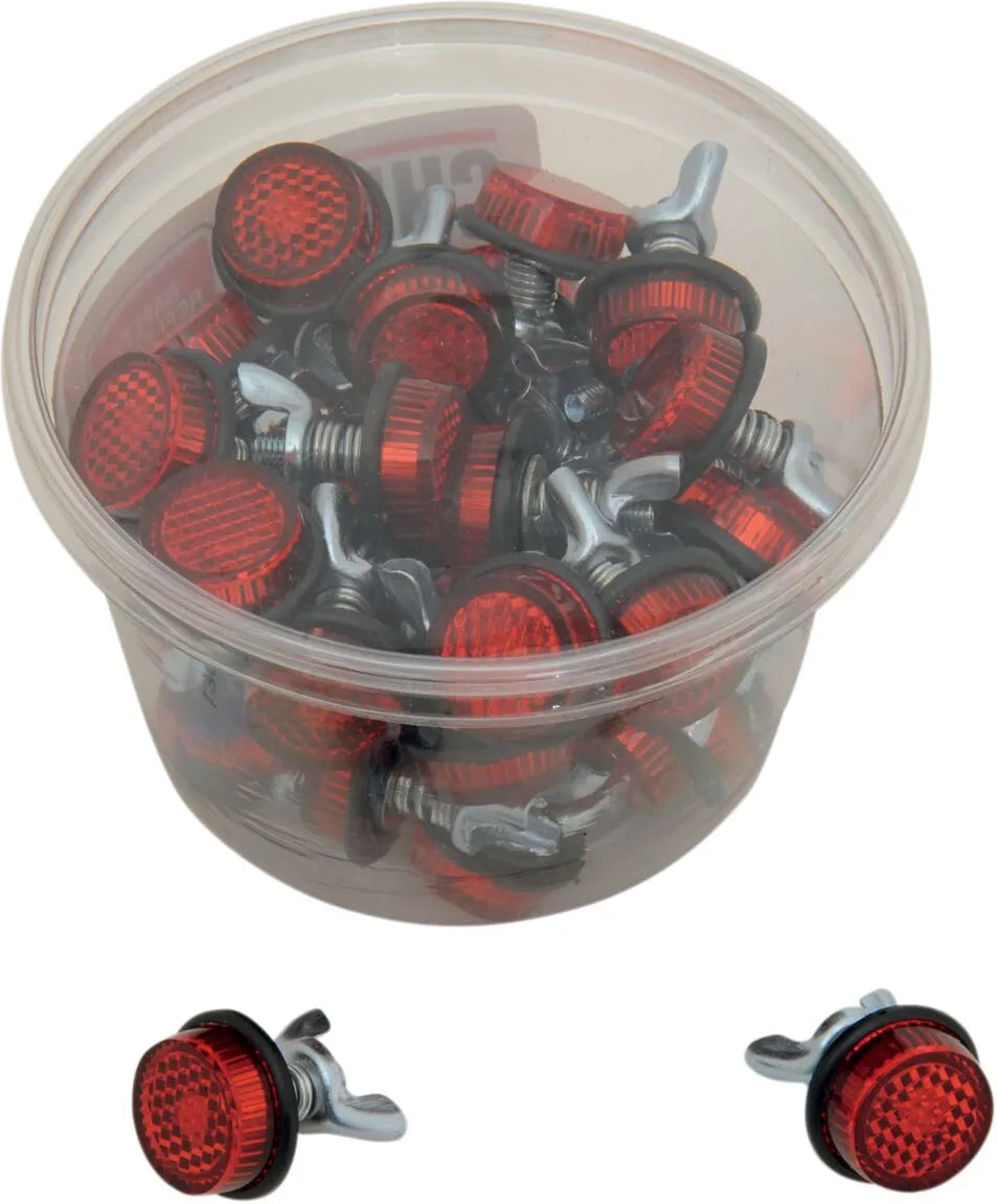 Chris Products License Plate Reflectors - Red Plastic