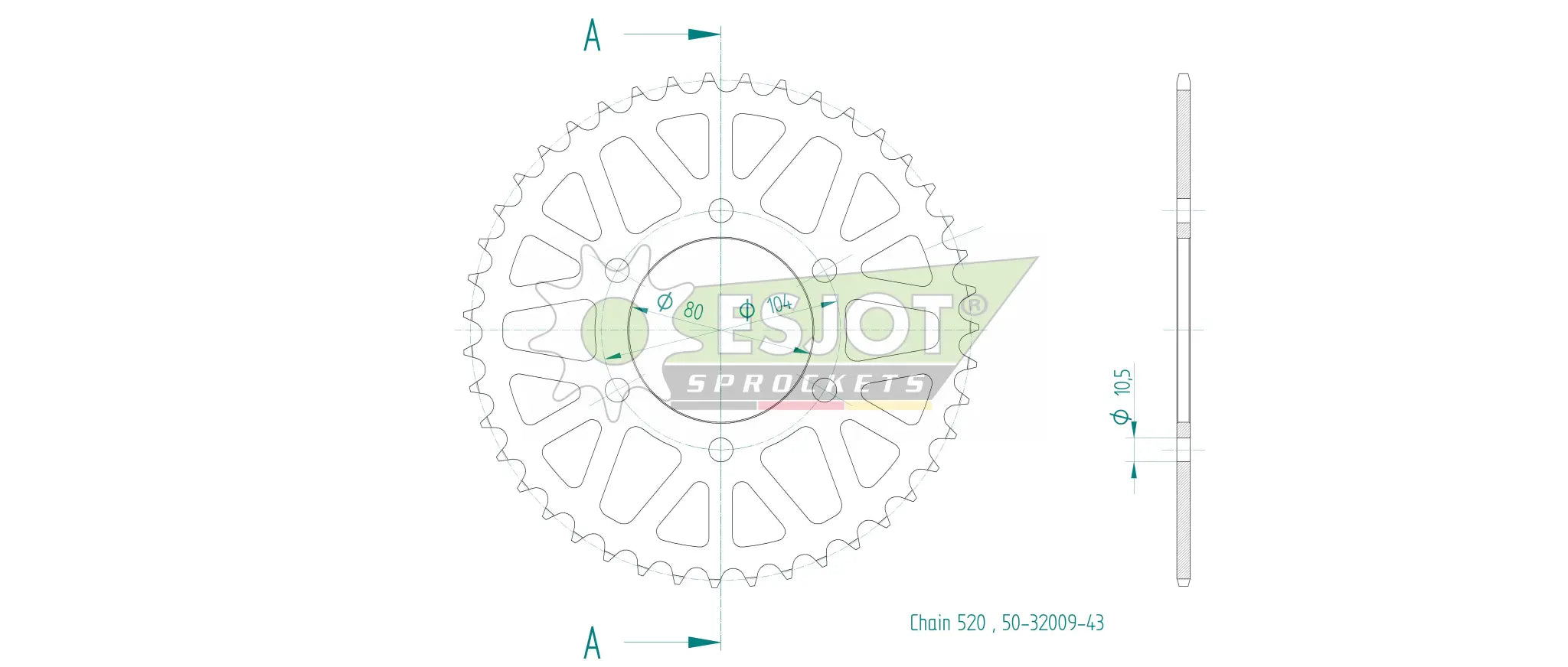 Esjot 520 Rear Sprocket - Premium Steel