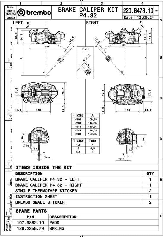 Brembo 484 Cafe Racer Brake Caliper Kit Upgrade