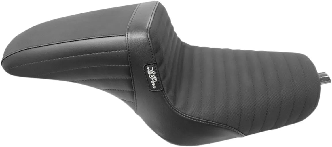 Le Pera Kickflip Seat - Black Vinyl, Pleated - For Harley Davidson