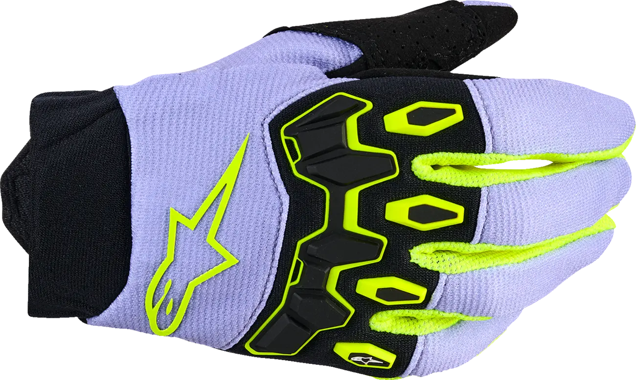 Alpinestars Youth Full Bore V2 Mx Gloves - Black/Purple/Fluorescent Yellow