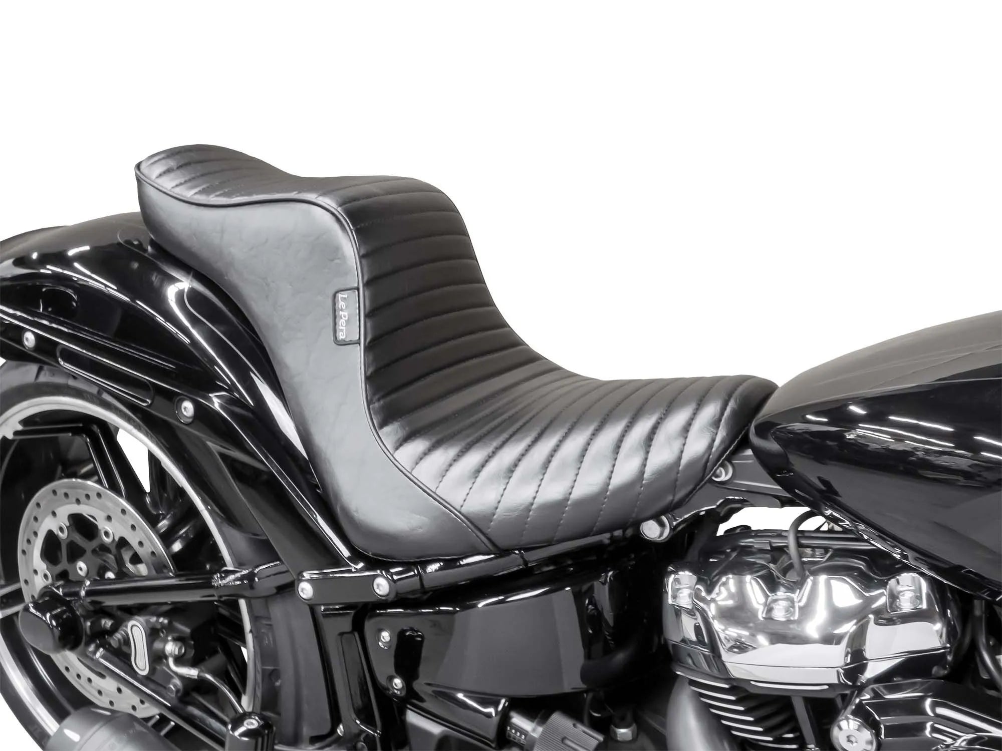 Le Pera Cherokee Seat - Black Pleated - For Harley Davidson