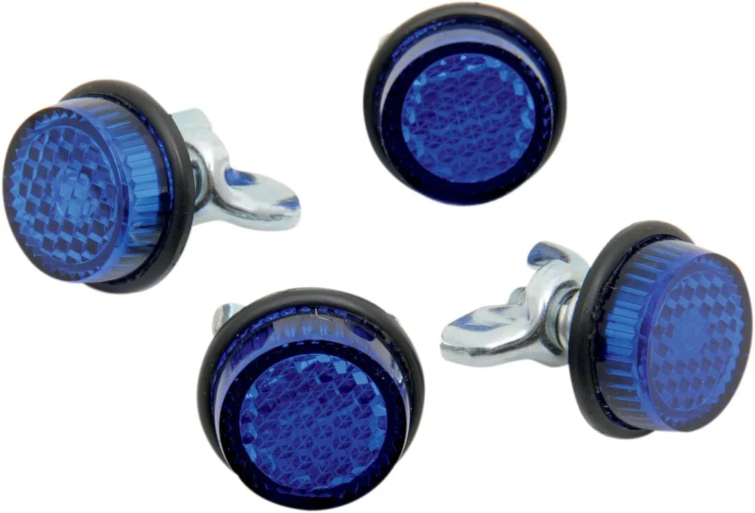 Chris Products License Plate Reflectors - Blue, 4 Pack