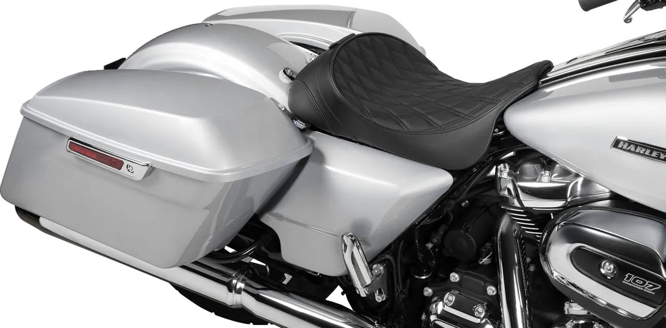 Drag Specialties Solo Seat W/ Backrest Option - For Harley Davidson