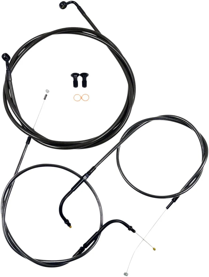 LA CHOPPERS Midnight Braided Handlebar Cable/Brake Line Kit