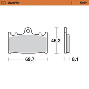 Moto-master Roadpro Sinter Brake Pad Front Sintered Metal - Front