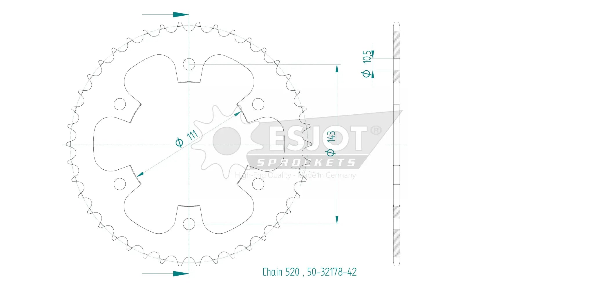 Esjot 520 Rear Sprocket - High-quality Steel