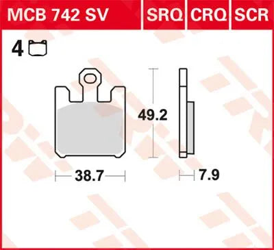 Trw Scr Series Sintered Race Brake Pads - Front
