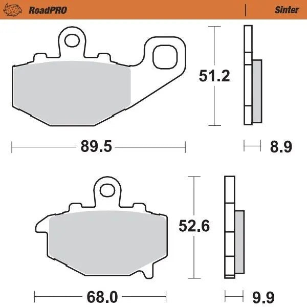 Moto-master Roadpro Sinter Brake Pad Rear - Rear