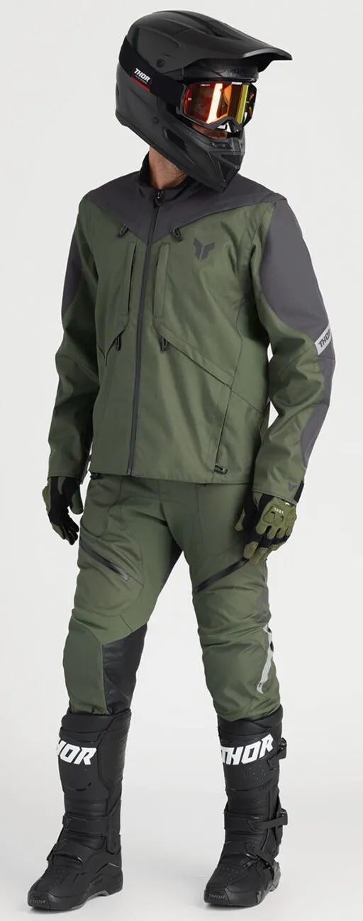 Thor Terrain In-the-boot Dual Sport Pants - Charcoal Gray/Military Green