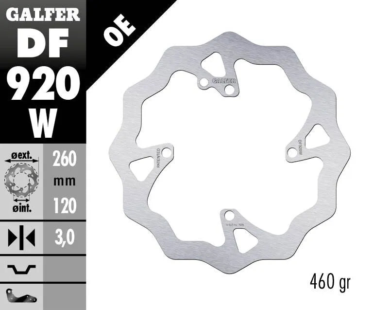 Galfer Wave Brake Rotor For Motorcycles - Front