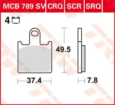 Trw Sv Series Sintered Brake Pads For Front Brake - Front