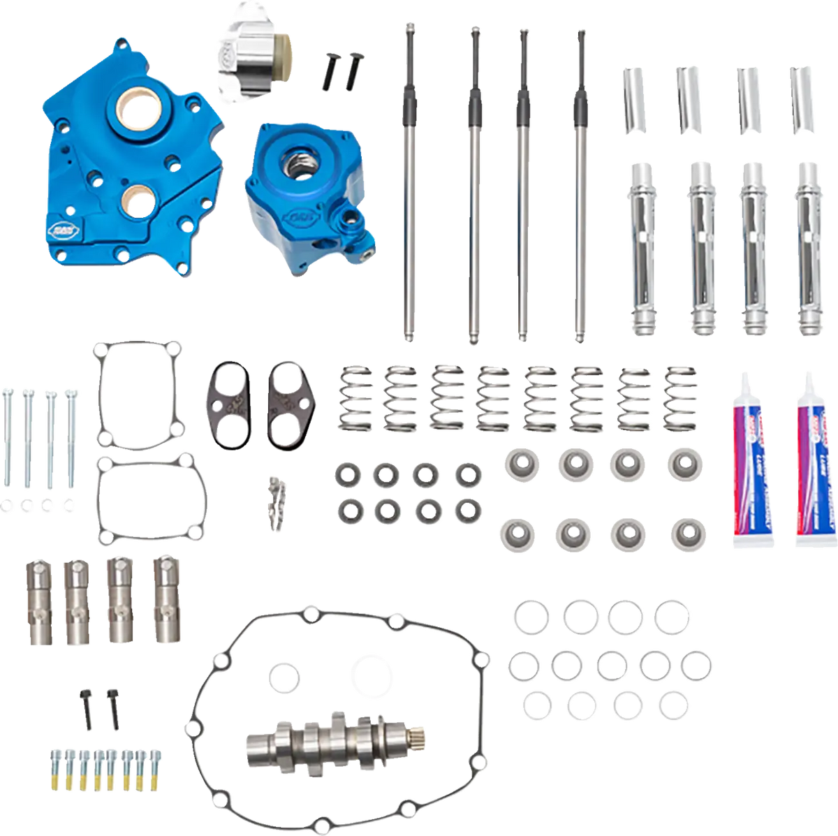 S&S Cycle M8 Cam Chest Kit Chrome Push Tubes