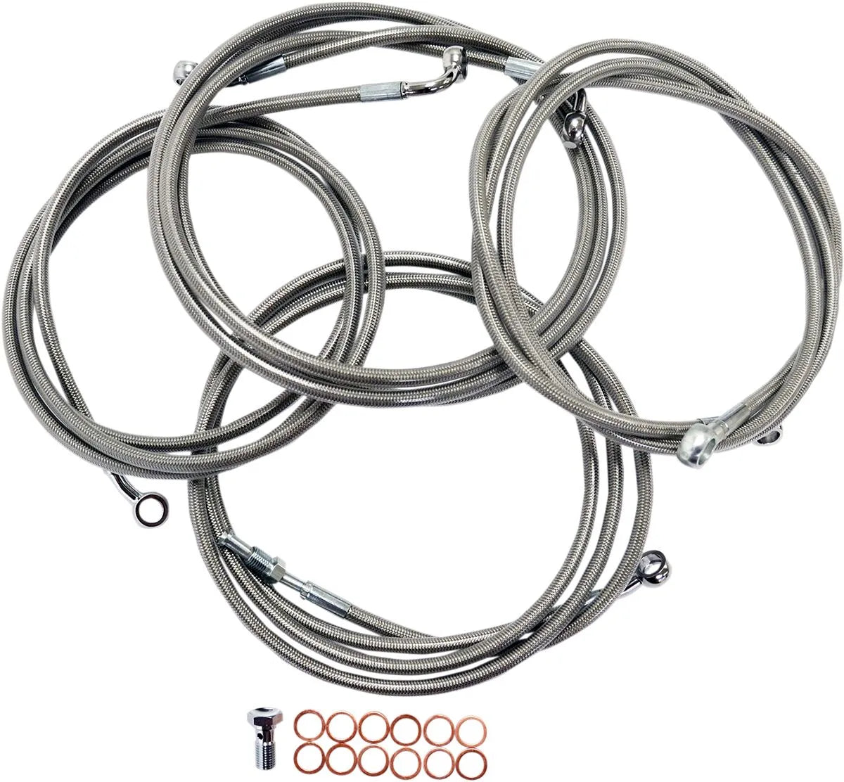 LA CHOPPERS Standard Stainless Braided Cable Kit 12-14" Ape