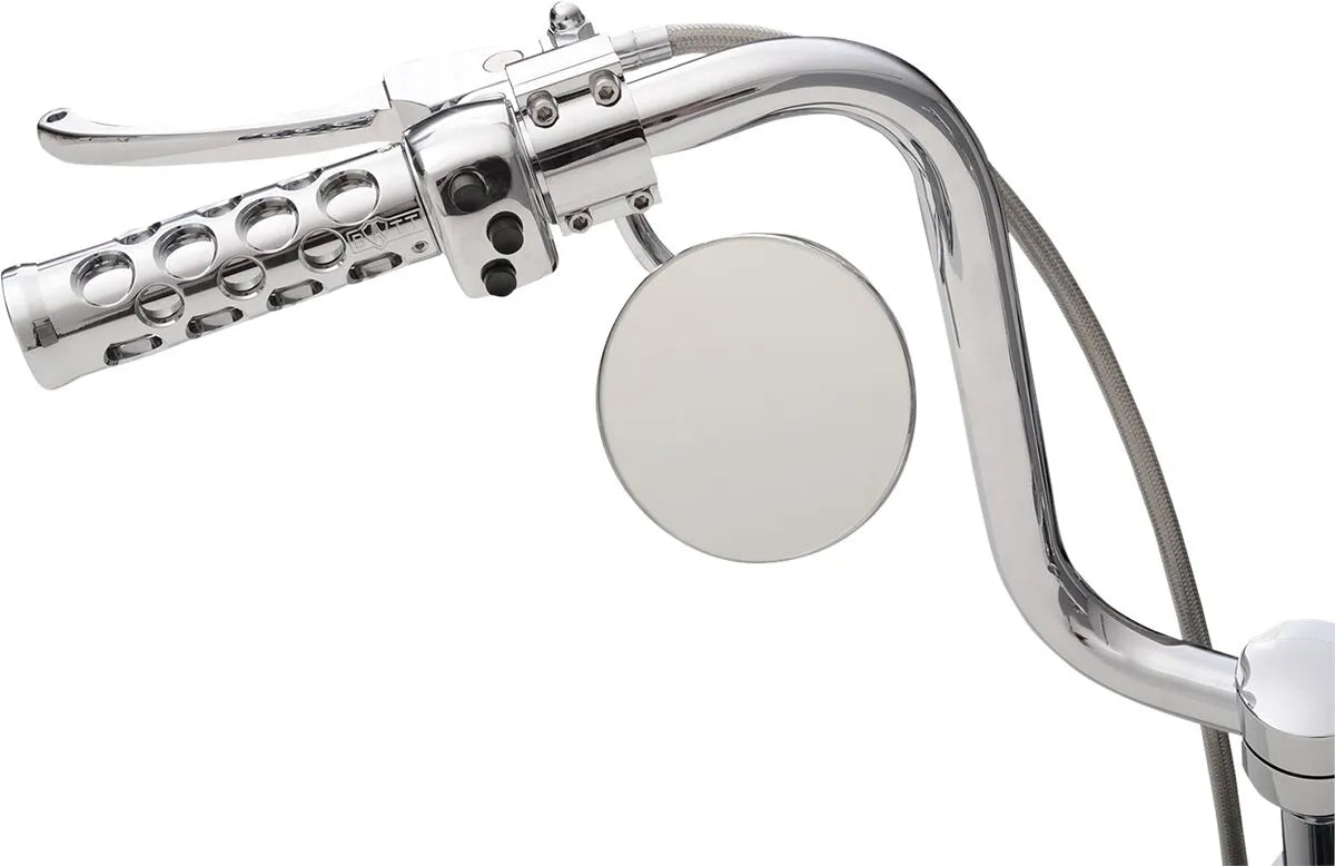 Drag Specialties Custom Mirror - Chrome, 4 Inch Round