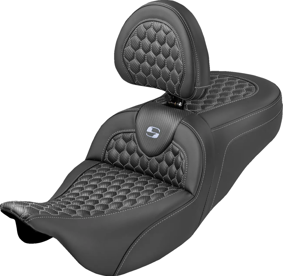 Saddlemen RoadSofa Double Extended Reach Seat Silver Stitch