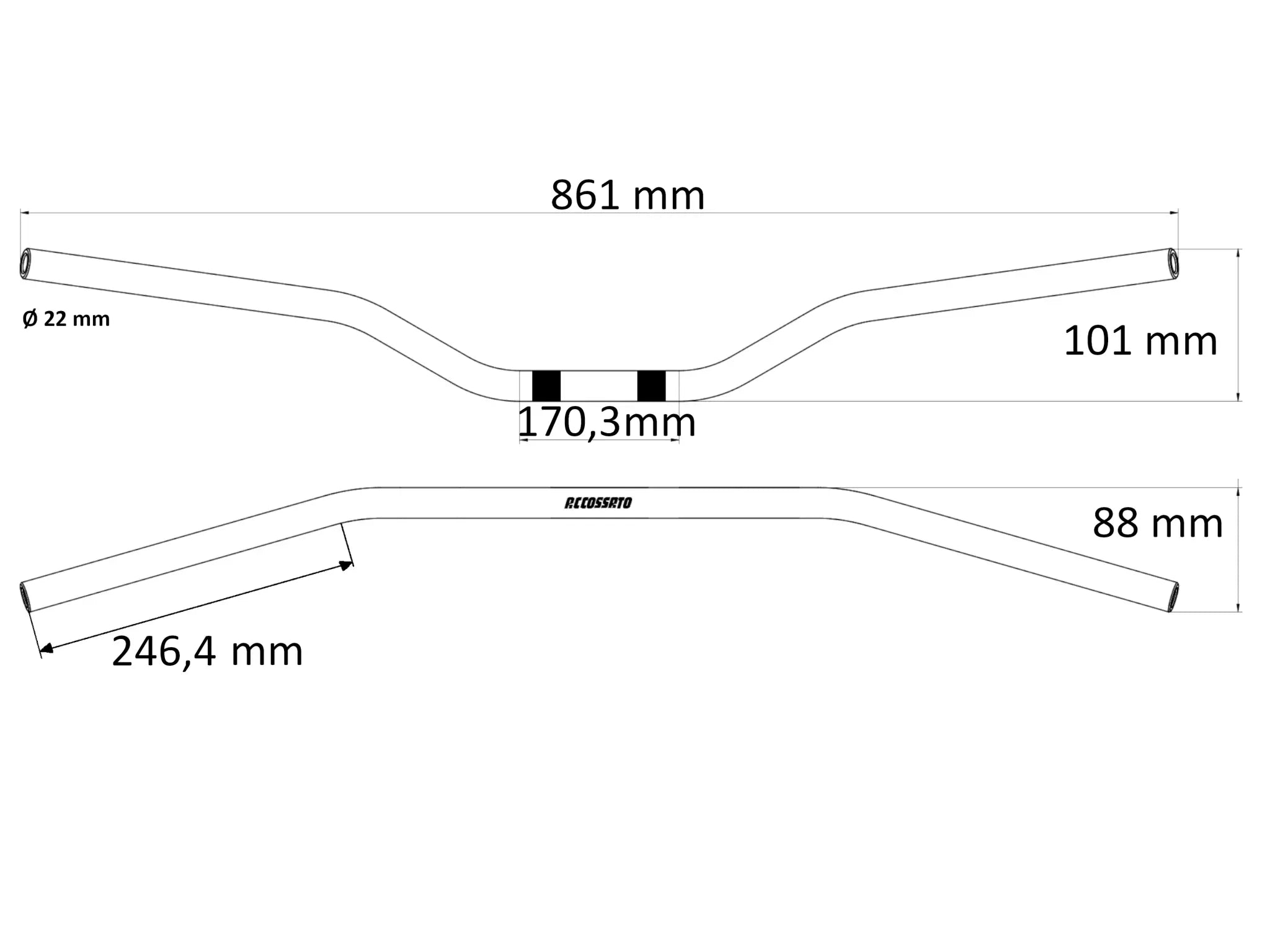 ACCOSSATO Aluminium Handlebar 22mm (7/8")