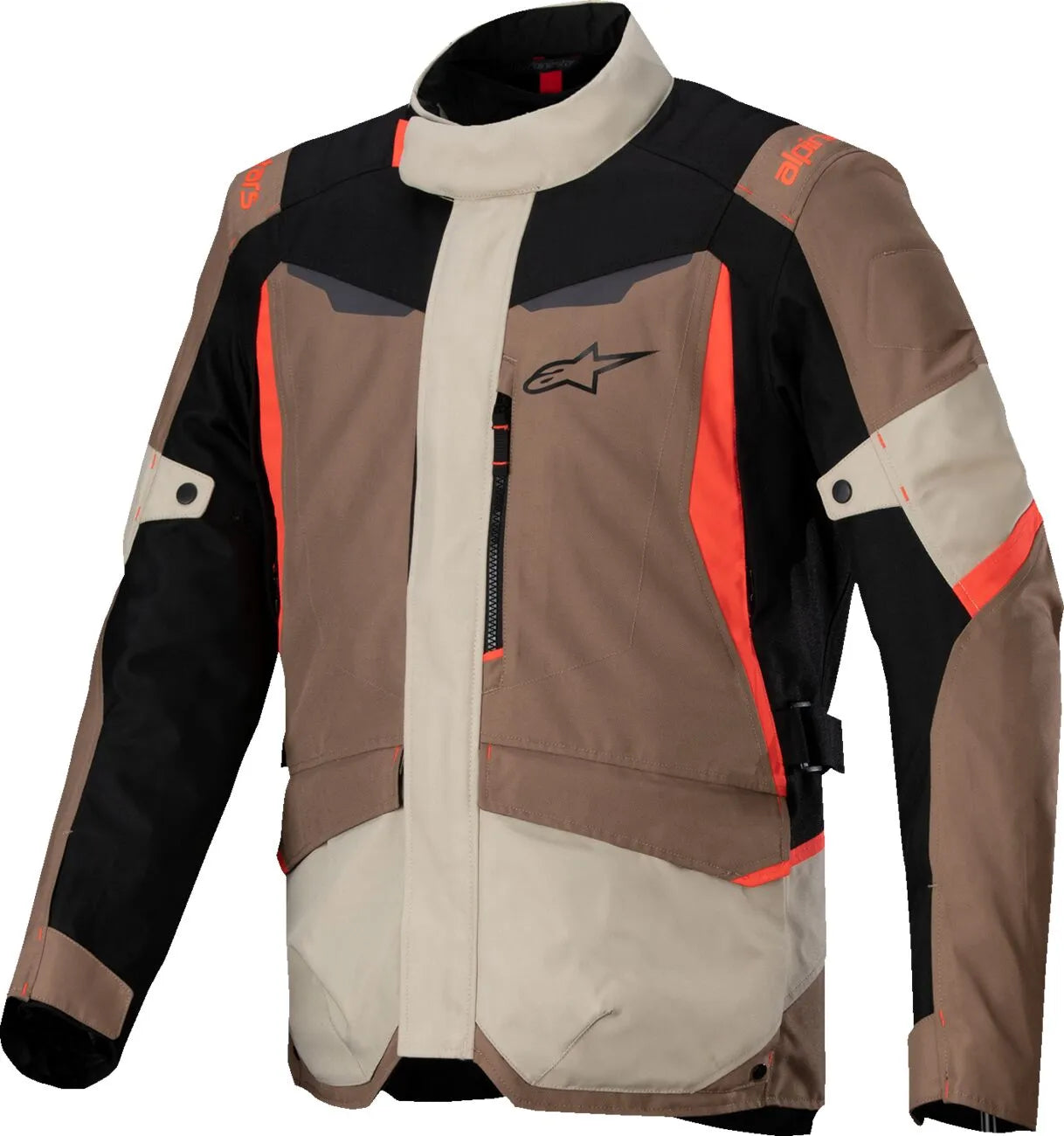 Alpinestars St-1 Waterproof Jacket - Black/Red Fluo/Sand/Dark Khaki