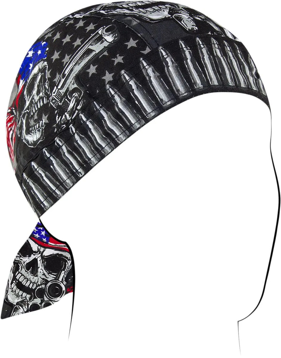 Zan Headgear Flydanna Cotton USA Gunskull 6 Panel Headwrap