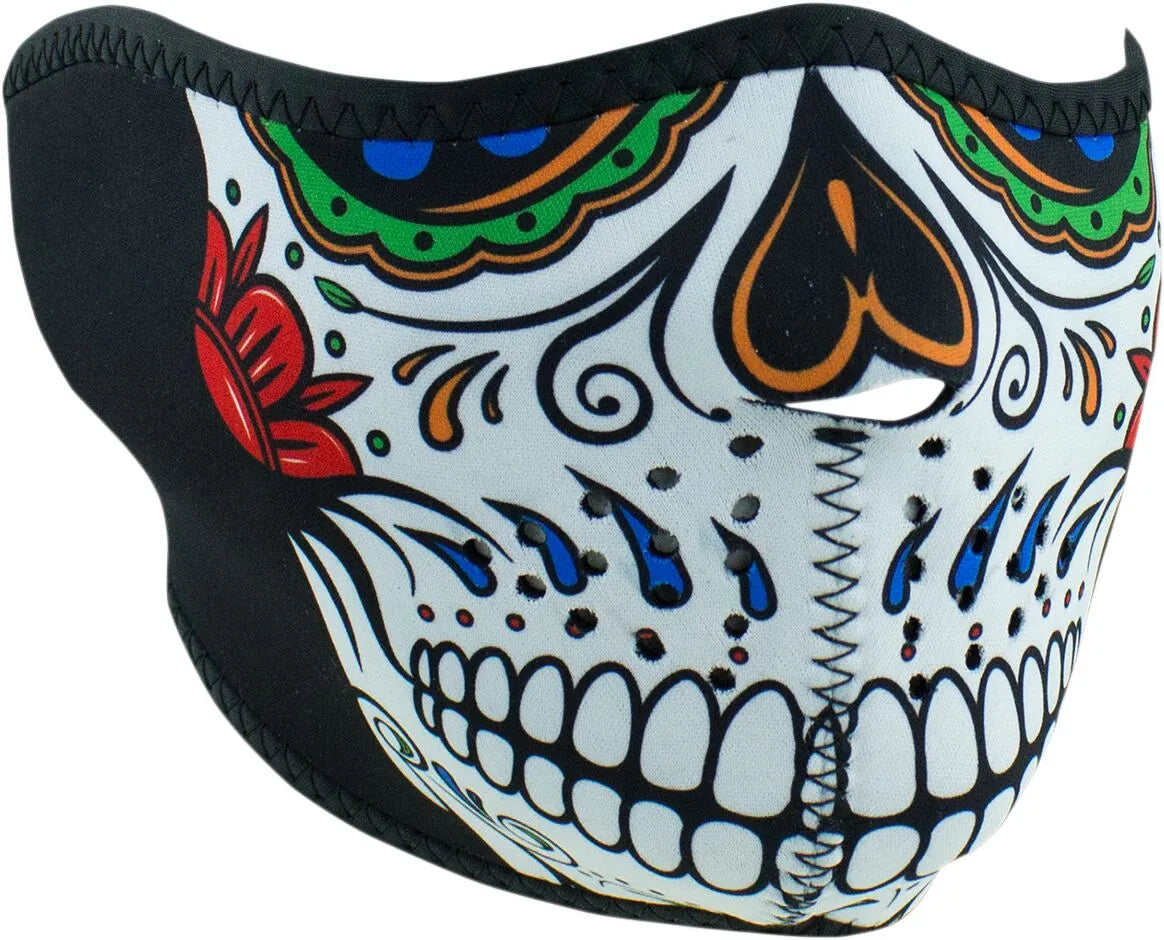 Zan Headgear Muerte Skull Half Mask Reversible Purple