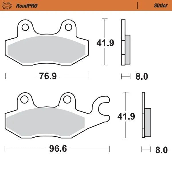 Moto-master Roadpro Sinter Brake Pad Rear - Front & Rear