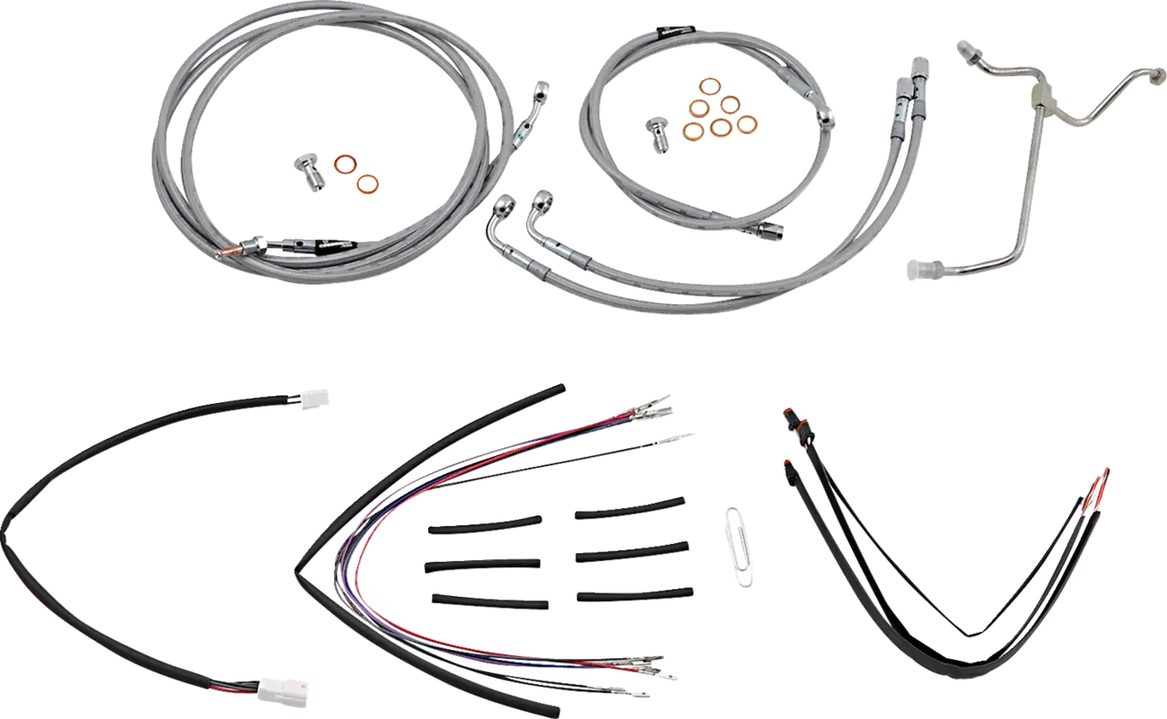 Burly Brand Stainless Braided Cable Kit for Ape Hangers