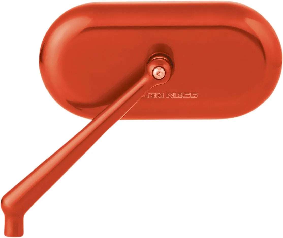 Arlen Ness Oval Mirror - Orange Anodized Finish